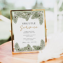 Poster Sinal de Serviço de Casamento Festivo Pine