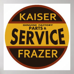 Póster Sinal de serviço Vintage Kaiser Frazer