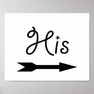 Poster Sinal de seta de adereço para foto de casamento "D