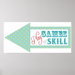 Poster Sinal de Seta de Jogos para o Circo de Carnaval An