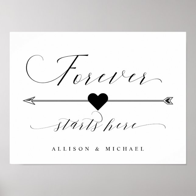 Poster Sinal de Seta Direcional do Script Forever Starts  (Frente)