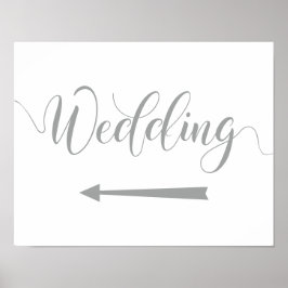 Poster Sinal de Seta para a Esquerda do Silver Wedding Si
