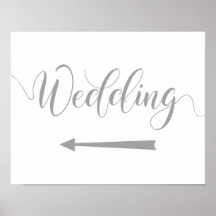 Poster Sinal de Seta para a Esquerda do Silver Wedding Si