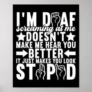 Poster Sinal de Sinal Americano Sensibilização Deficiente