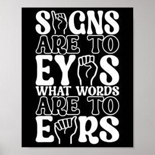 Poster Sinal de Sinal Americano Sensibilização Deficiente