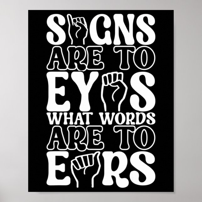 Poster Sinal de Sinal Americano Sensibilização Deficiente (Frente)