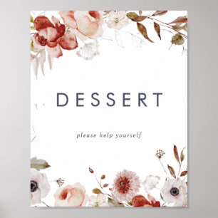 Poster Sinal de Sobremesa Floral Simples