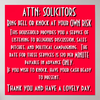 Póster Sinal de solicitação