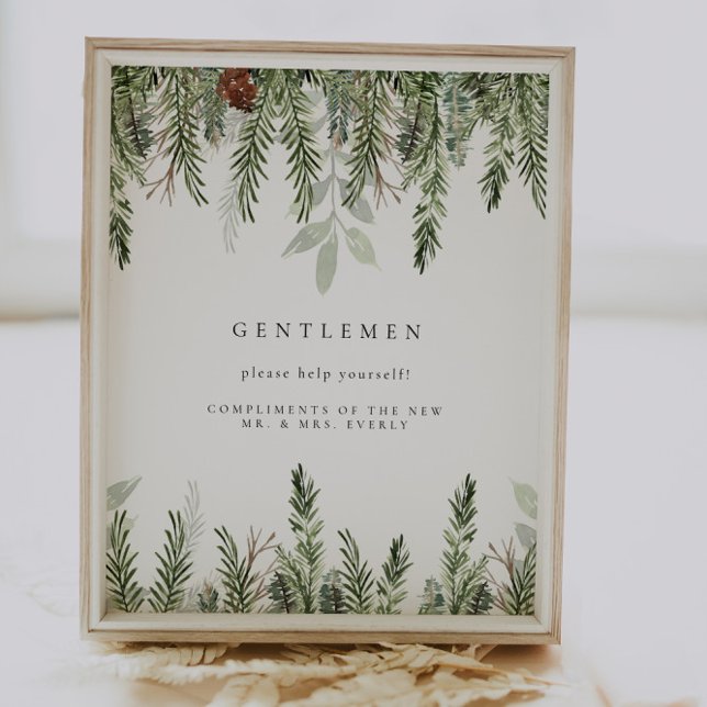 Poster Sinal de soquete do casamento no inverno (Criador carregado)