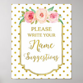 Poster Sinal de Sugestões de Nome de Pontos Dourados Bran