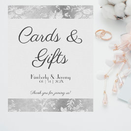 Poster Sinal de Tabletop de Casamento de Pewter de na mod