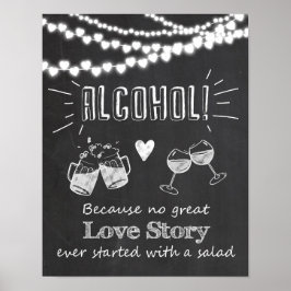 Poster Sinal de tabuleiro de álcool excelente história de