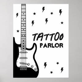 Poster Sinal de Tatuagem de Aniversário do Rock and Roll