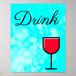 Poster Sinal de Teal e Black Drink para Cozinha