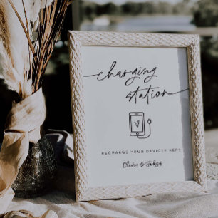 Poster Sinal de telefone celular da Recepção de casamento