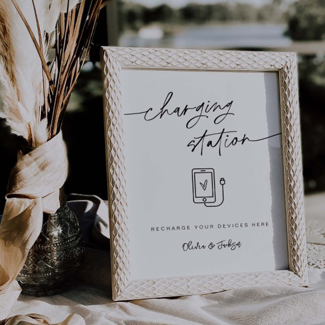 Poster Sinal de telefone celular da Recepção de casamento (Criador carregado)