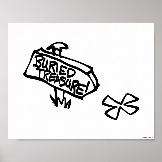 Póster Sinal de tesouro enterrado (Frente)