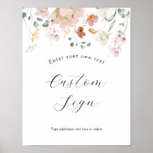 Sinal de Texto Personalizado das Flores de Bloquei