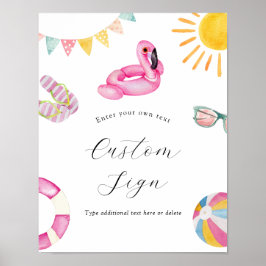 Poster Sinal de Texto Personalizado de Aniversário Festa