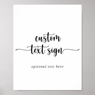 Poster Sinal de Texto Personalizado de Caligração Minim