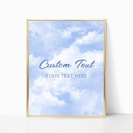 Poster Sinal de Texto Personalizado do Partido das Nuvens