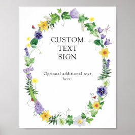 Poster Sinal de Texto Personalizado para Chá de Noiva com