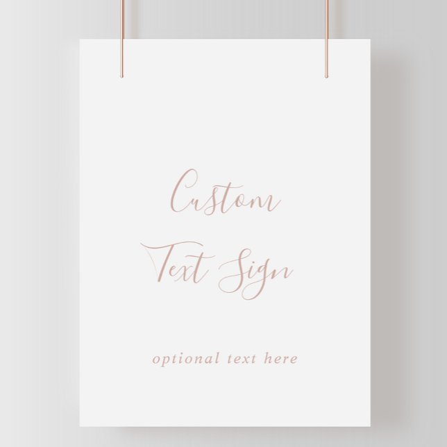Poster Sinal de Texto Personalizado Simples Minimalista e (Criador carregado)