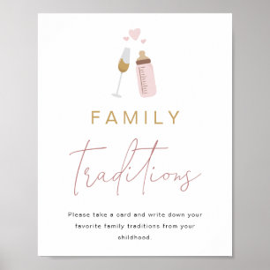 Poster Sinal de Tradição da Família de Garrafas Rosa ANDI
