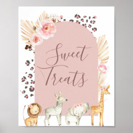 Poster Sinal de transpiração de Safari Animais Selvagens