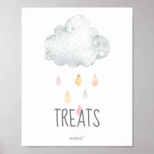 Poster Sinal de Treatores de Chá de fraldas de Rapariga n