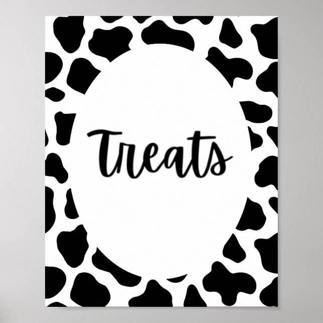 Poster Sinal de Treatores de Festa de aniversário de Vaca (Frente)