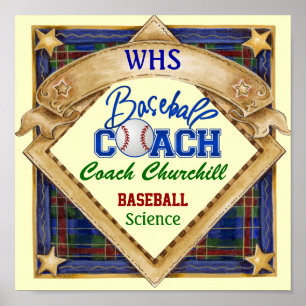 Poster Sinal de treinador de beisebol do professor - Post