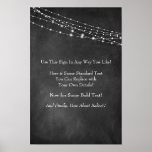 Poster Sinal de Vazio com texto de quadro e strings leves
