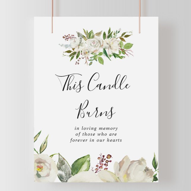 Poster Sinal de Vela Aromática de Peônia de Inverno Branc (Criador carregado)