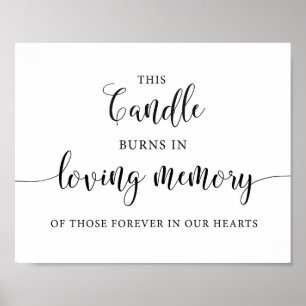 Poster Sinal de Vela de Memória de Casamento Esta Vela Qu