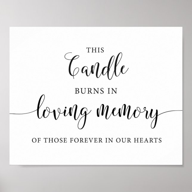 Poster Sinal de Vela de Memória de Casamento Esta Vela Qu (Frente)