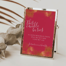 Poster Sinal de Vela Magenta que Arde em Memória Amorosa