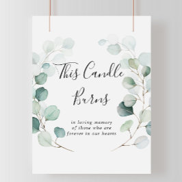 Poster Sinal de Vela Queima Verde Eucalipto de Verão