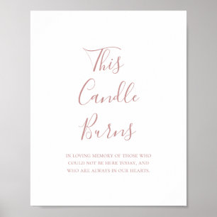 Poster Sinal de Vela Queimada em Ouro Rosa Simples e Eleg