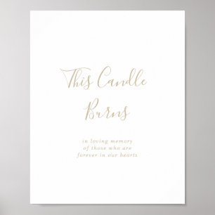 Poster Sinal de Vela Queimada Minimalista Dourado