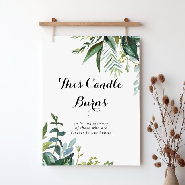 Poster Sinal de Velas que Queimam com Caligrafia de Verdu (Criador carregado)