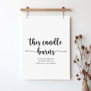 Poster Sinal de Velas Queimadas com Caligrafia Minimalist