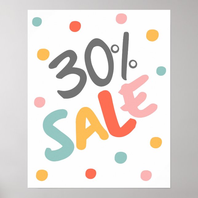 Poster Sinal de venda 30% desligado, Sinal de venda Bouti (Frente)