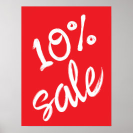 Poster Sinal de venda de 10%, 18x24 Red Sale