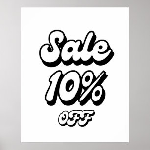 Poster Sinal de Venda de 10%, Sinal de Desconto de 10%, V