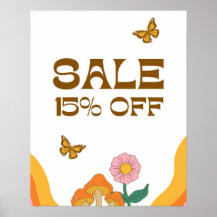 Poster Sinal de venda de 15%, cartaz de venda a retalho, 