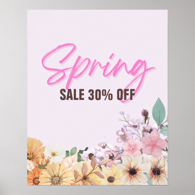 Poster Sinal de venda de 30%, promoção de venda de Primav (Frente)