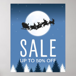 Poster Sinal de venda de Natal, venda de loja de varejo e