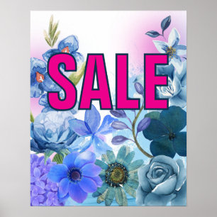 Poster Sinal de Venda Floral, Loja de Varejo
