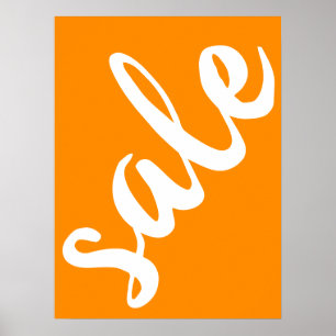 Poster Sinal de Venda Laranja, 18x24 Primavera de Verão V